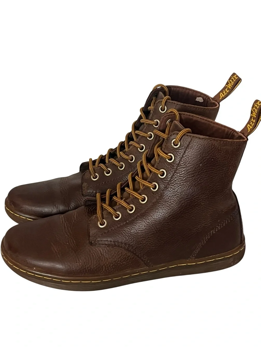 Dr Martens Tobias Brown Leather Lace Up Boots Mens 9/Womens 10 High Top Normcore